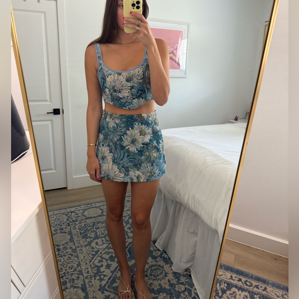 Floral Blue Matching Set